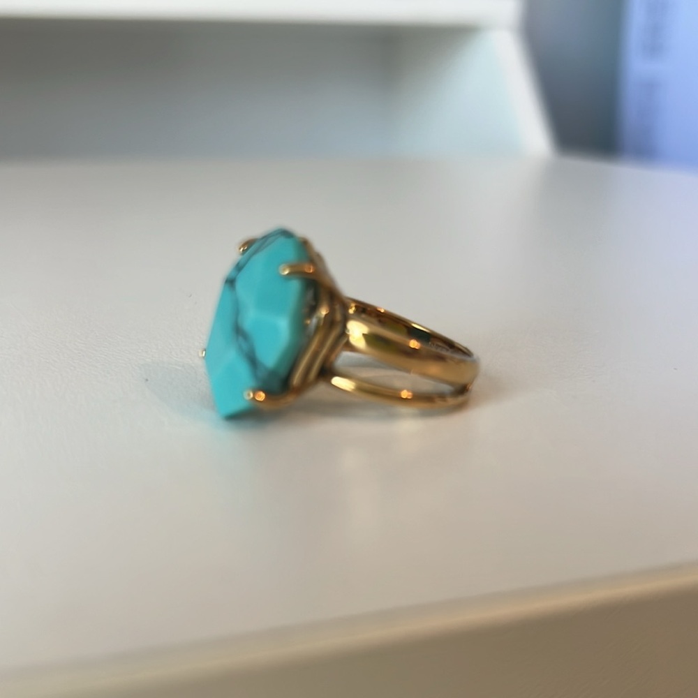 Stella & Dot Teardrop Turquoise-Blue Stone Ring - Picture 7 of 7